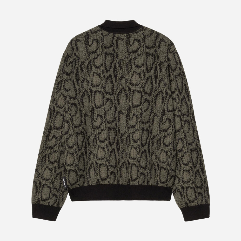Carhartt WIP Long Sleeve Snake Polo - Snake Camo Jacquard/Leaf Carhartt WIP Long Sleeve Snake Polo - Snake Camo Jacquard/Leaf