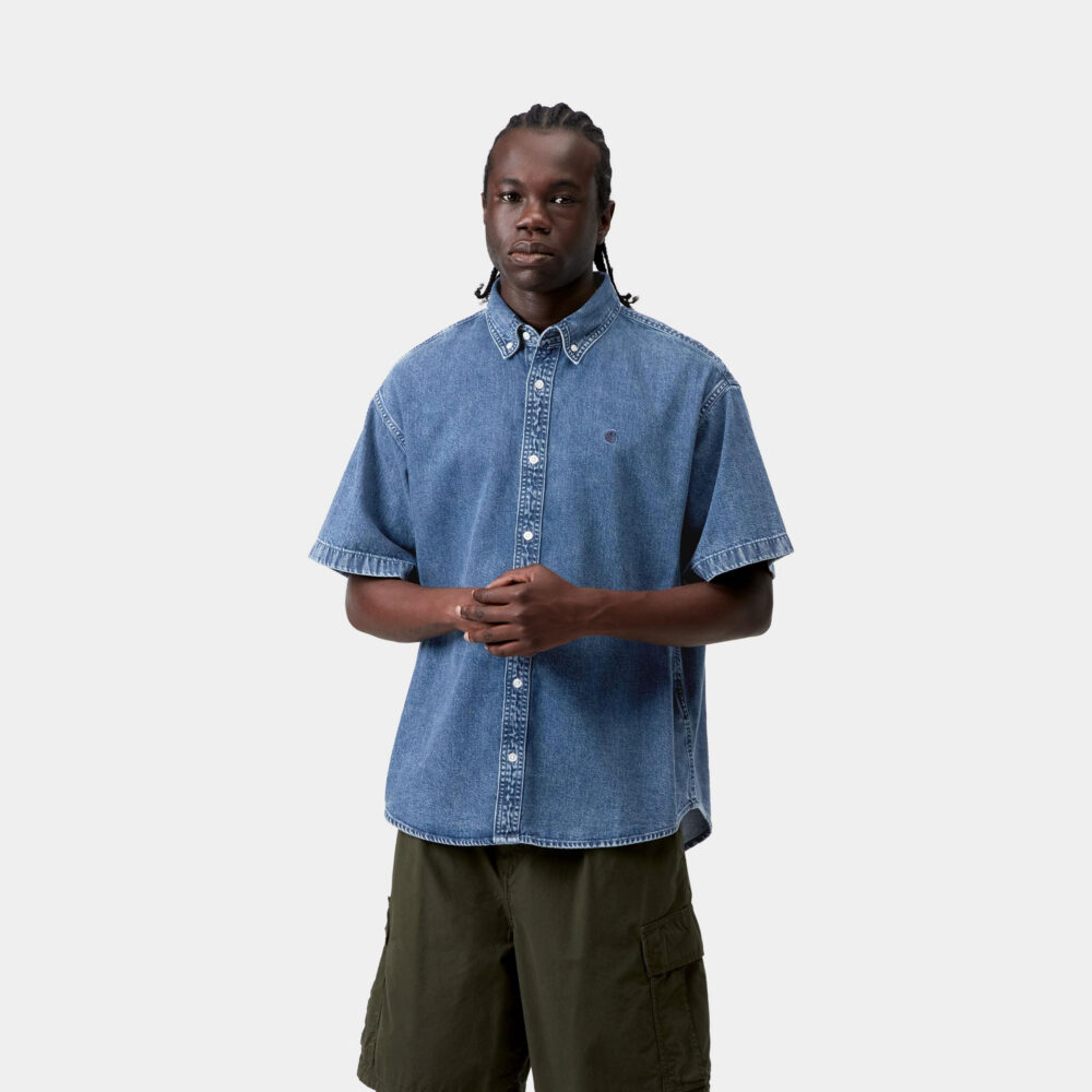 Carhartt WIP Short Sleeve Lucas Shirt - Blue Carhartt WIP Short Sleeve Lucas Shirt - Blue