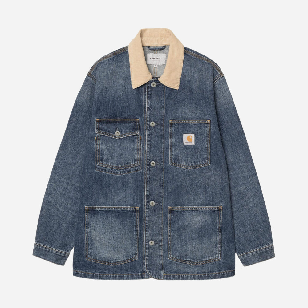 Carhartt WIP Warren Chore Coat - Blue/Dusty Hamilton Brown/Dark Used Wash Carhartt WIP Warren Chore Coat - Blue/Dusty Hamilton Brown/Dark Used Wash