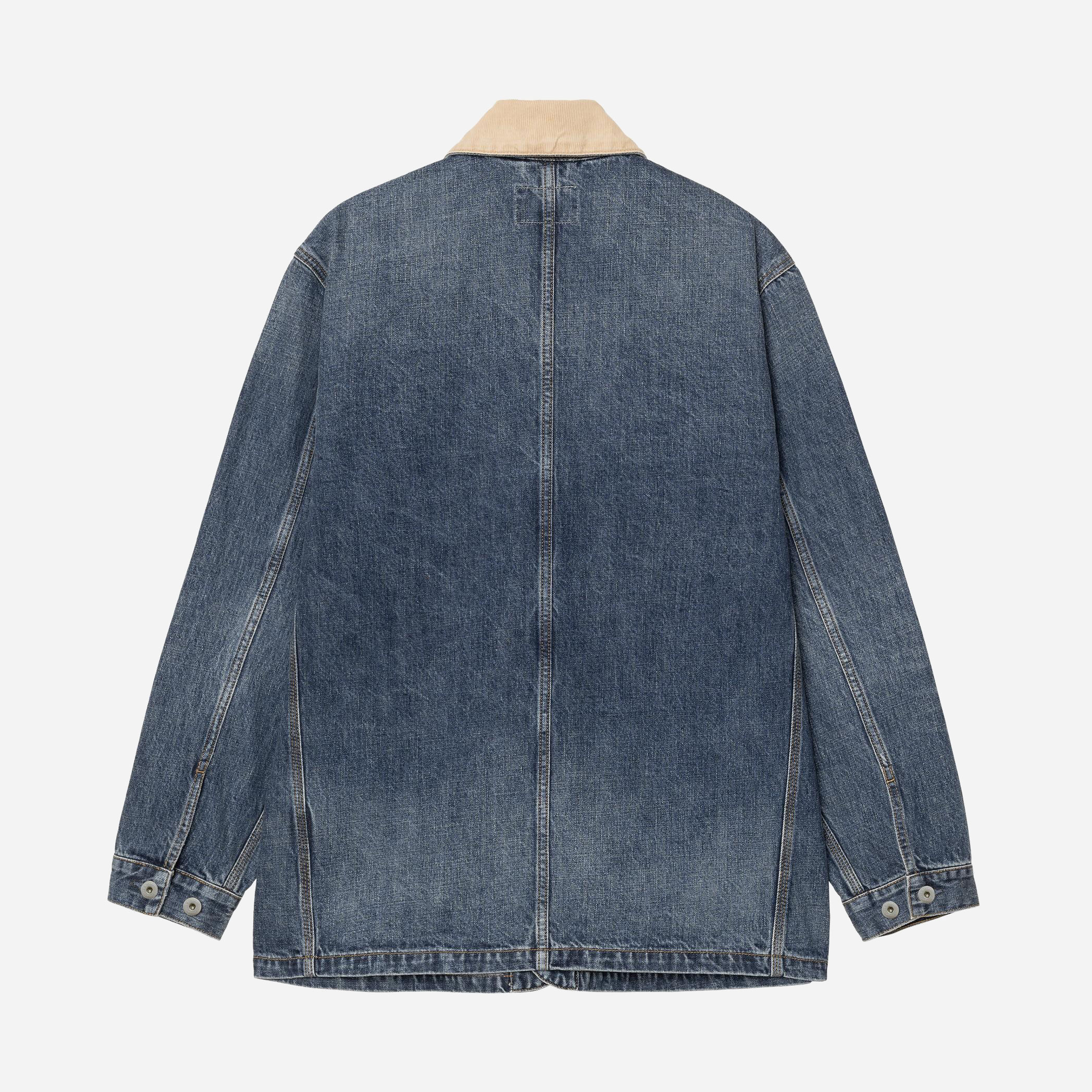 Carhartt WIP Warren Chore Coat - Blue/Dusty Hamilton  Brown/Dark Used Wash
