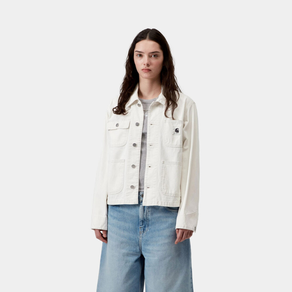 Carhartt WIP Women's Mercer Chore Coat - Mercer Stripe/Graphite/Wax Carhartt WIP Women's Mercer Chore Coat - Mercer Stripe/Graphite/Wax