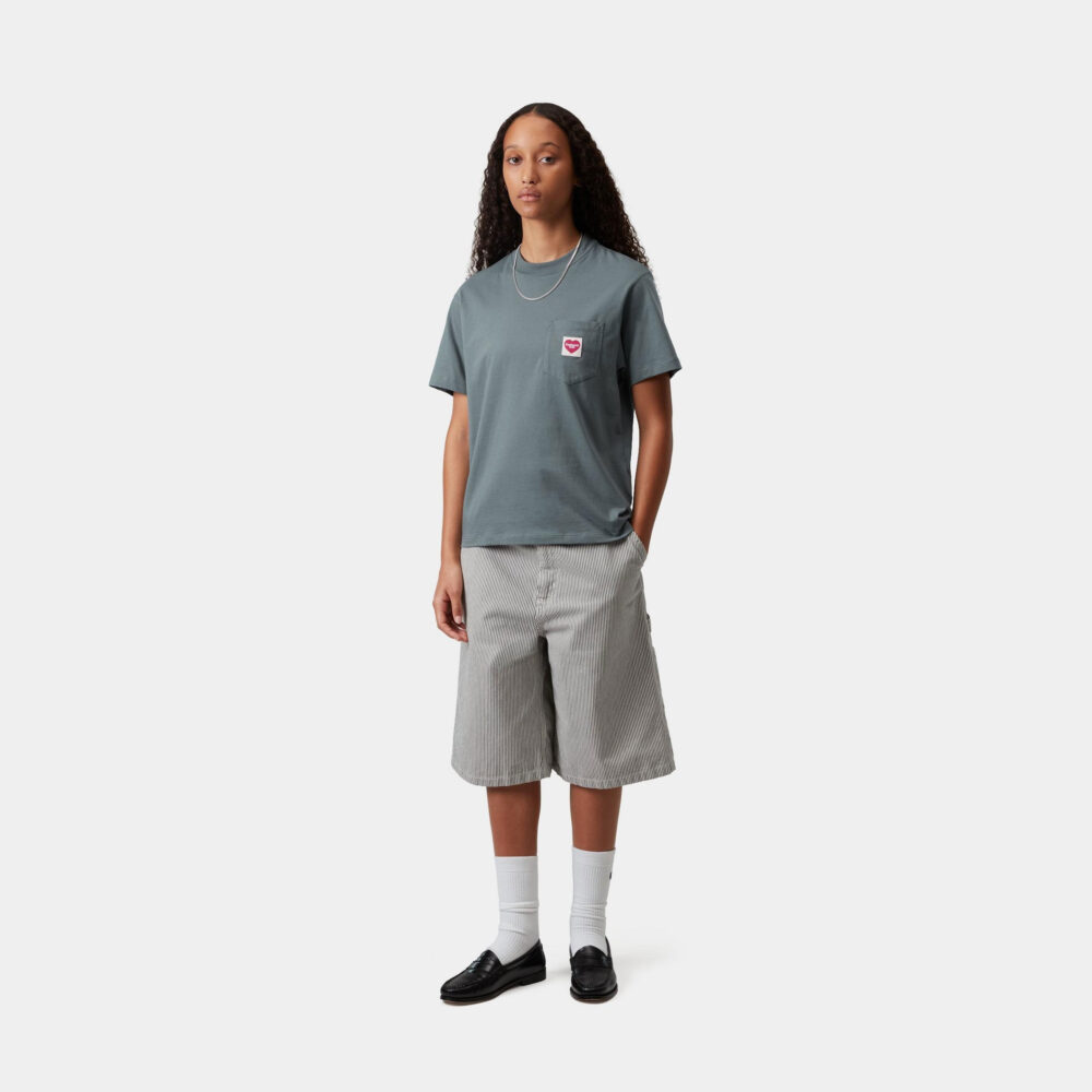 Carhartt WIP  Women's Pocket Heart Tee - Cozy Blue/Red
