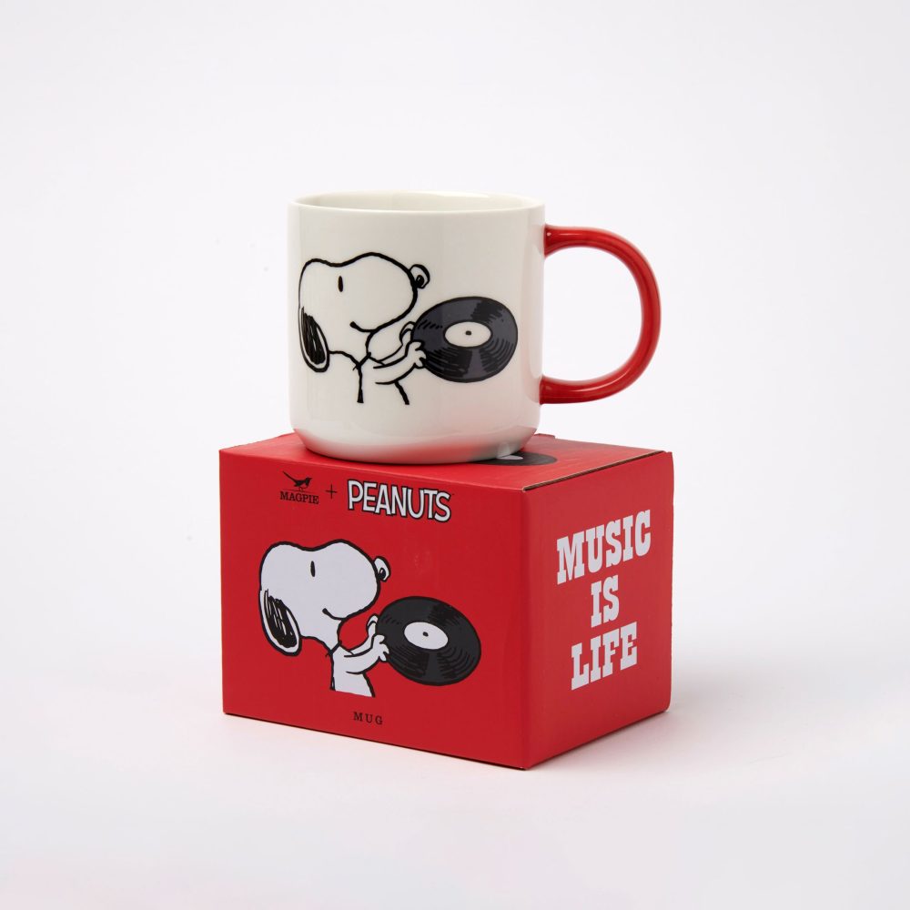 Magpie X Peanuts Vinyl Is Life Mug - White/Red