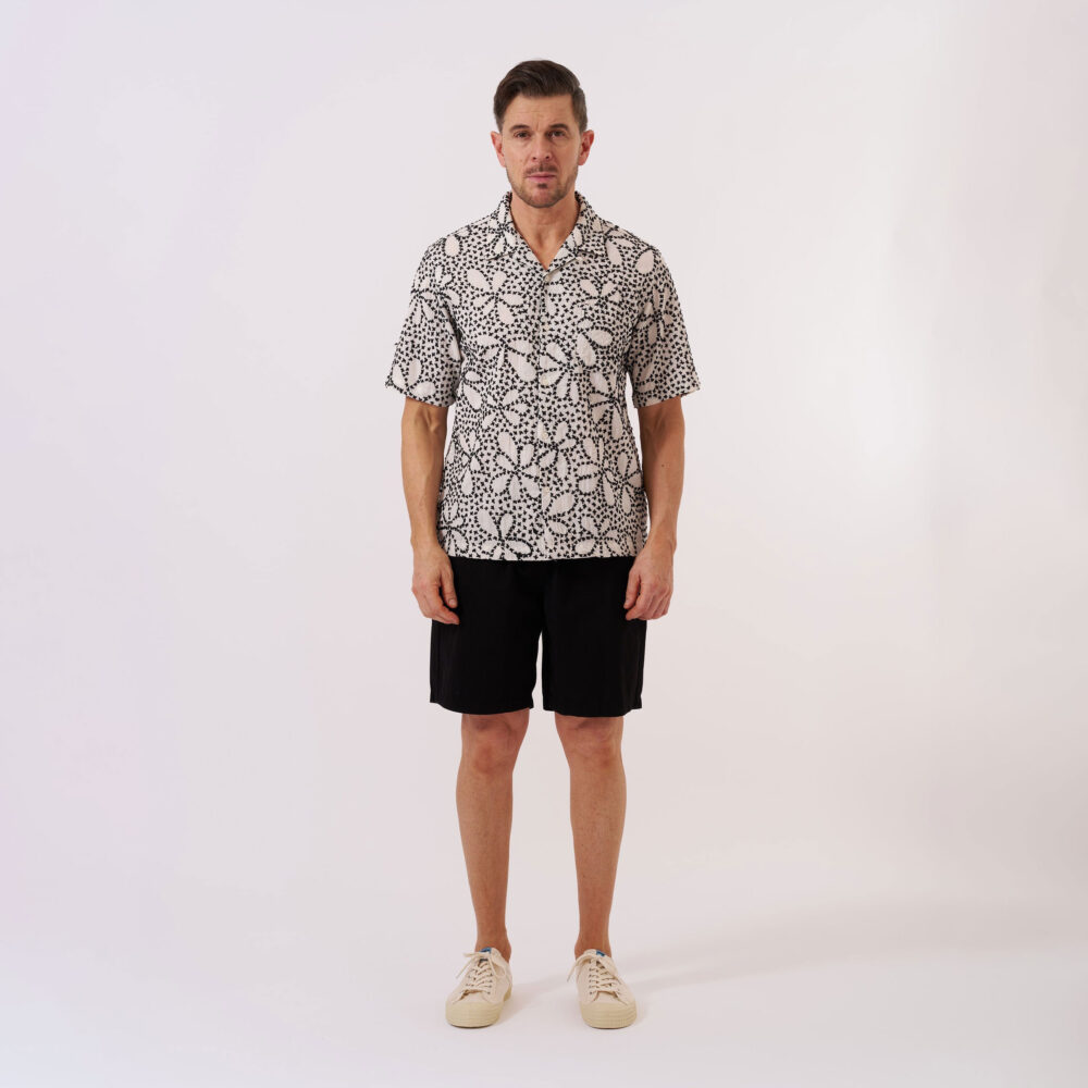 Universal Works Road Shirt - Ecru/Black Universal Works Road Shirt - Ecru/Black