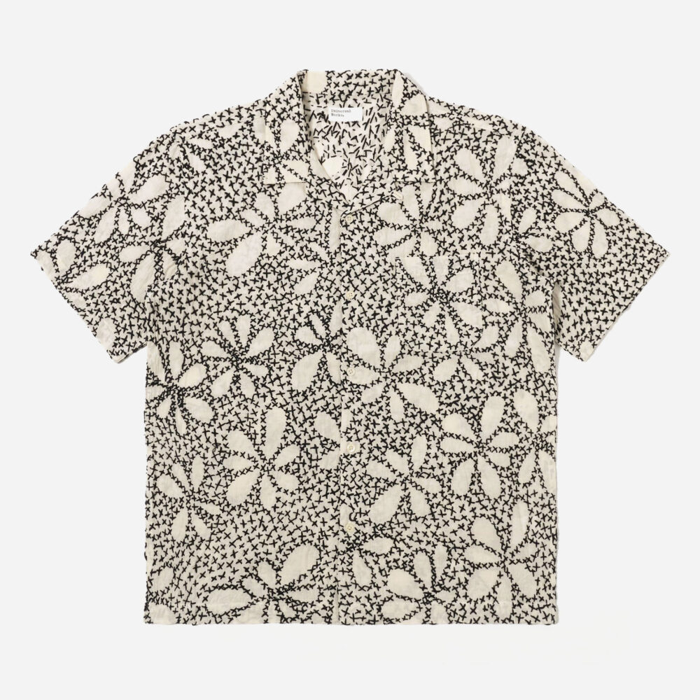 Universal Works Road Shirt - Ecru/Black Universal Works Road Shirt - Ecru/Black