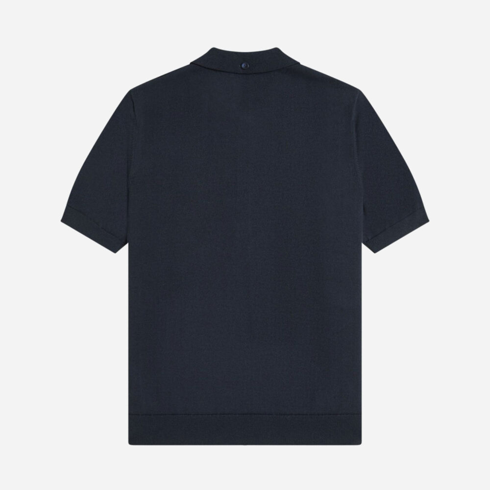 Fred Perry Cable Knitted Polo - Navy