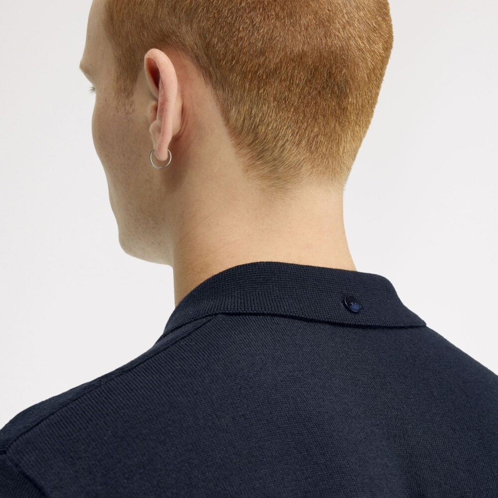 Fred Perry Cable Knitted Polo - Navy