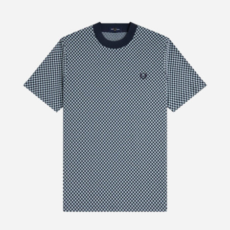 Fred Perry Checkerboard Tee - Dark Airforce Fred Perry Checkerboard Tee - Dark Airforce