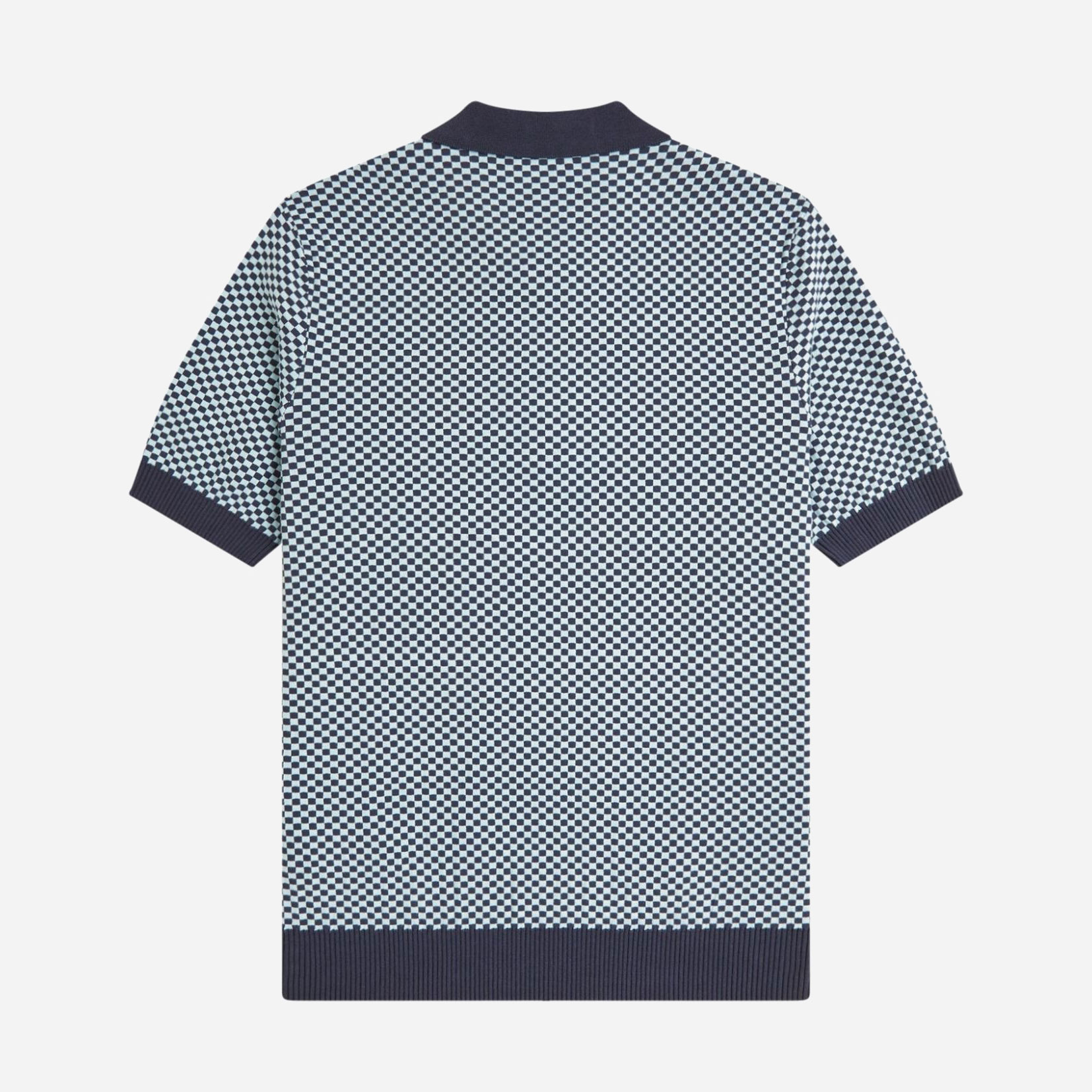 Fred Perry Chequerboard Knitted Polo - Dark Airforce