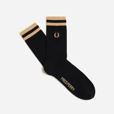 Fred Perry Tipped Sports Sock - Black/Champagne Fred Perry Tipped Sports Sock - Black/Champagne