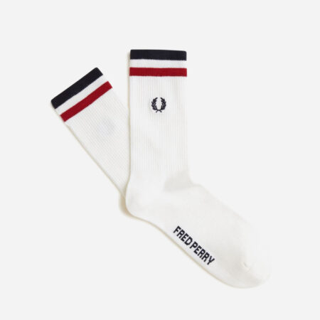 Fred Perry Tipped Sports Sock - Snow White/Bright Red Fred Perry Tipped Sports Sock - Snow White/Bright Red