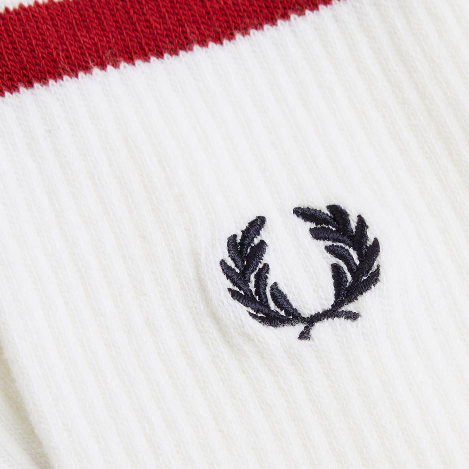 Fred Perry Tipped Sports Sock - Snow White/Bright Red
