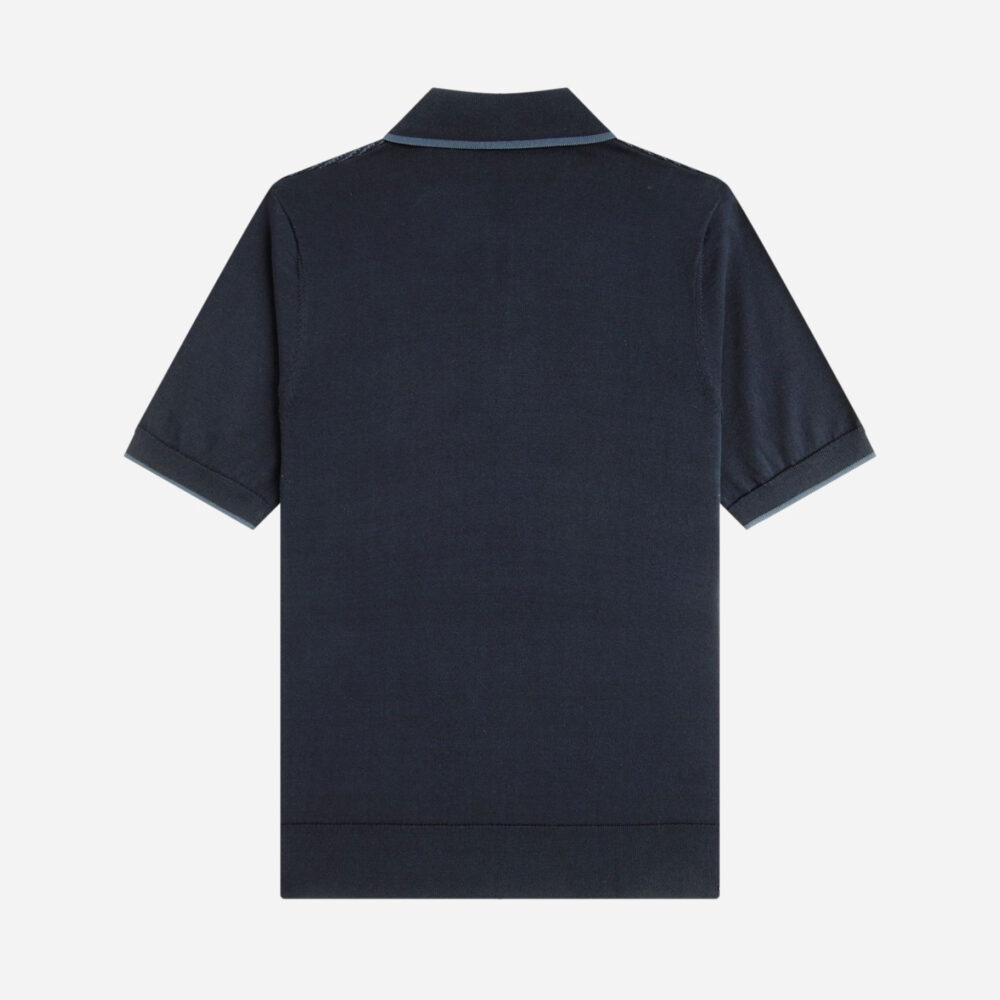 Fred Perry Tonic Waffle Knitted Polo - Navy Fred Perry Tonic Waffle Knitted Polo - Navy