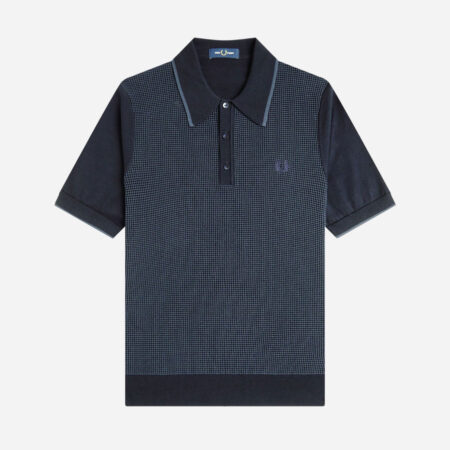 Fred Perry Tonic Waffle Knitted Polo - Navy