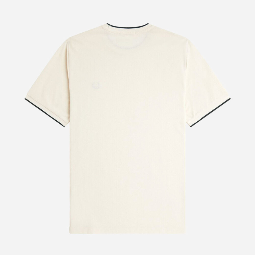Fred Perry Trim Detail Crepe Pique Tee - Ecru Fred Perry Trim Detail Crepe Pique Tee - Ecru