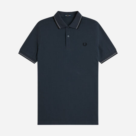 Fred Perry Twin Tipped Polo - Dark Airforce/Space Blue/Black Fred Perry Twin Tipped Polo - Dark Airforce/Space Blue/Black