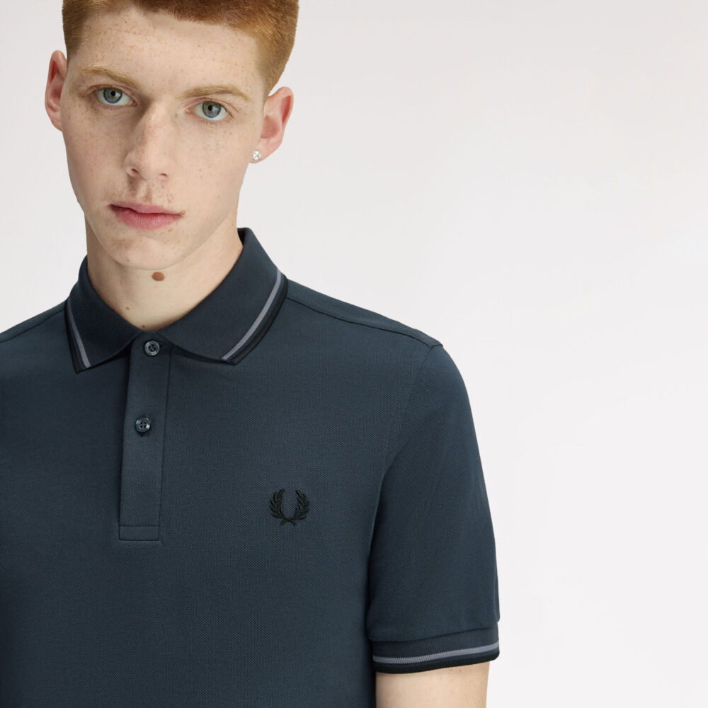 Fred Perry Twin Tipped Polo - Dark Airforce/Space Blue/Black