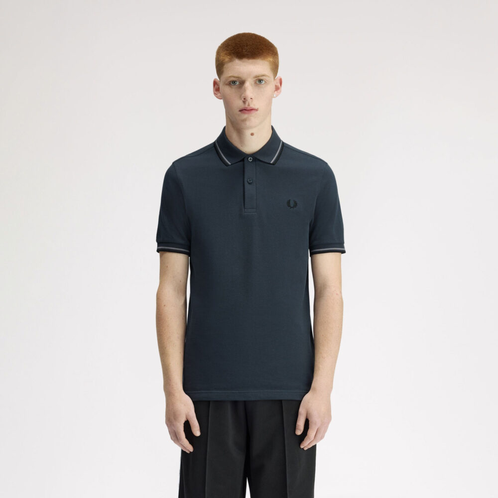 Fred Perry Twin Tipped Polo - Dark Airforce/Space Blue/Black