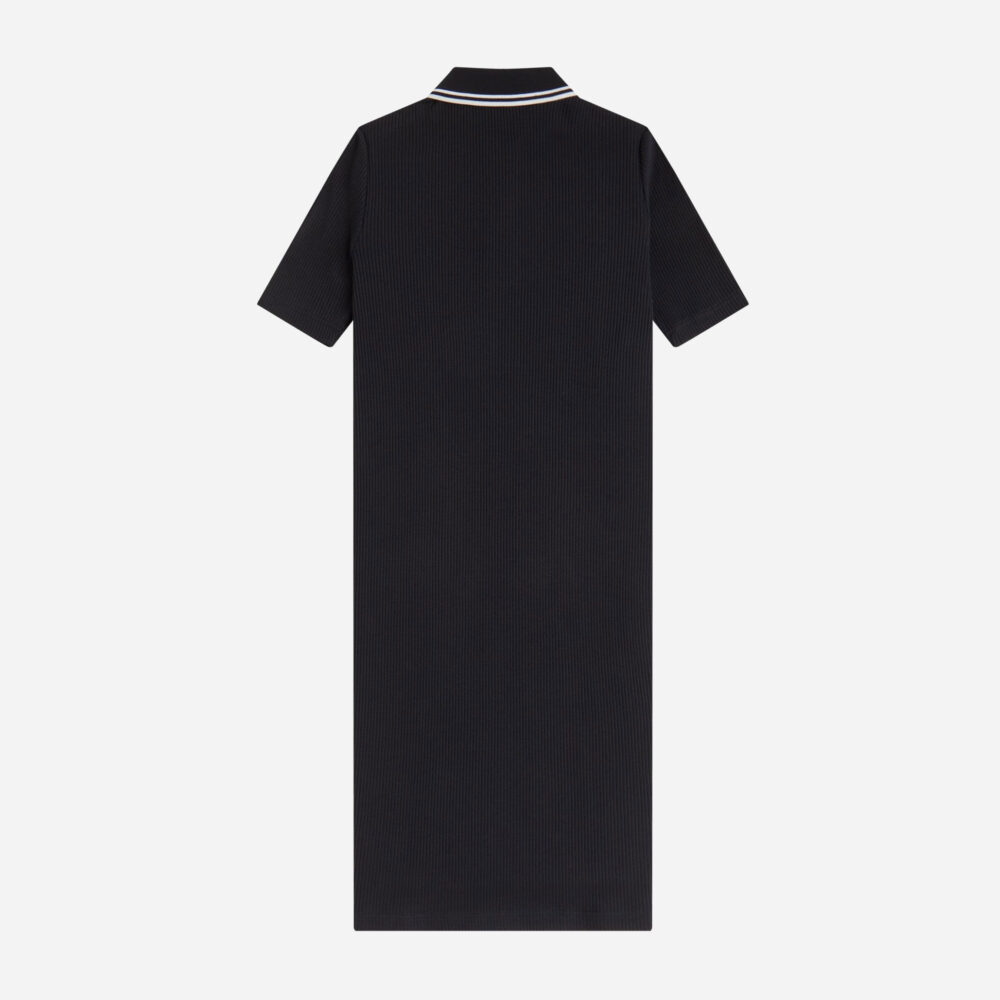 Fred Perry Women's Ribbed Polo Dress - Black Fred Perry Women's Ribbed Polo Dress - Black