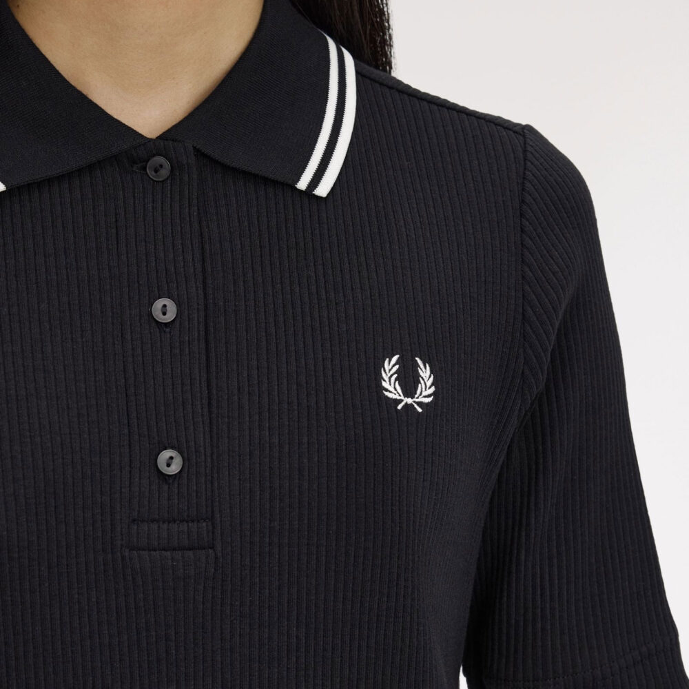 Fred Perry Women's Ribbed Polo Dress - Black Fred Perry Women's Ribbed Polo Dress - Black