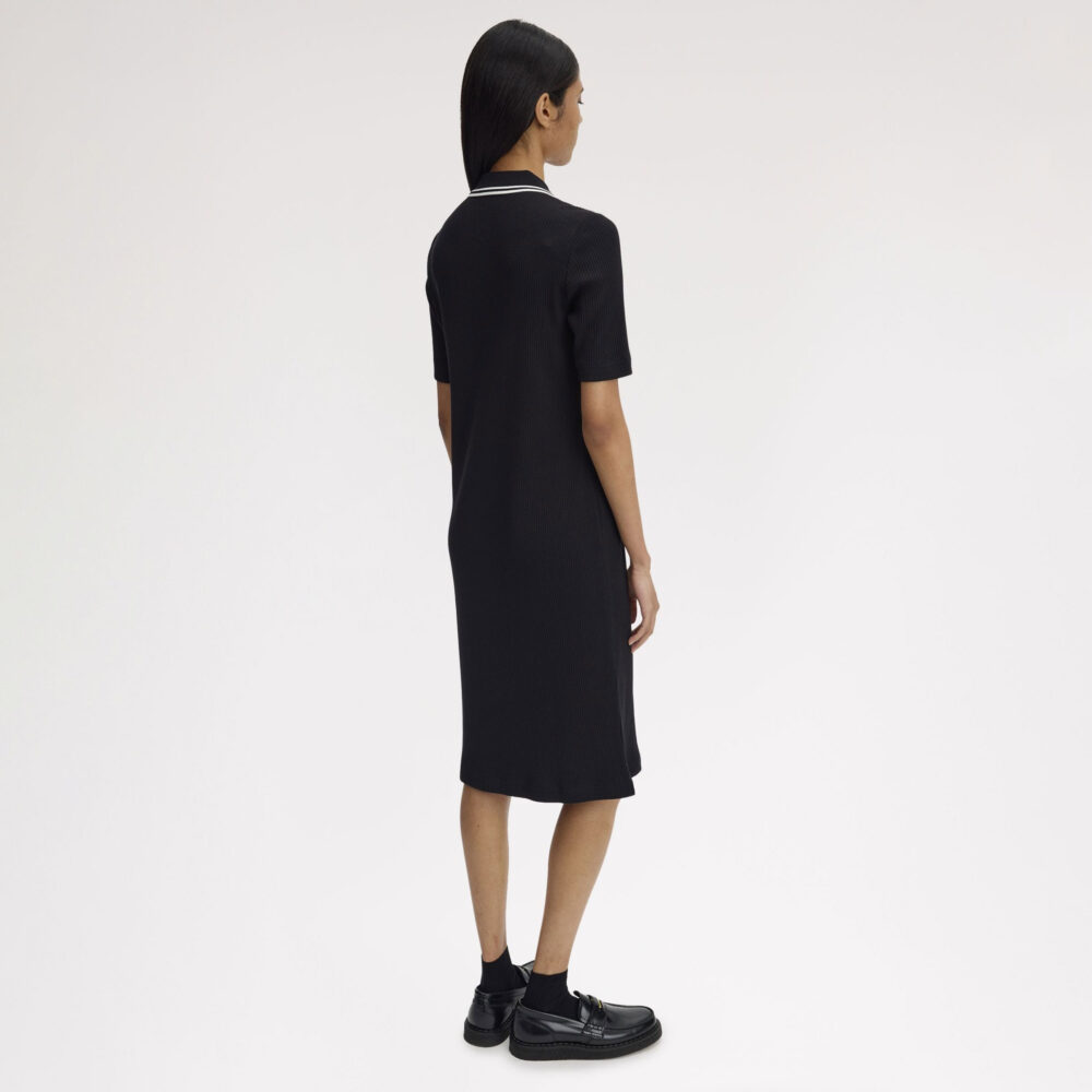 Fred Perry Women's Ribbed Polo Dress - Black