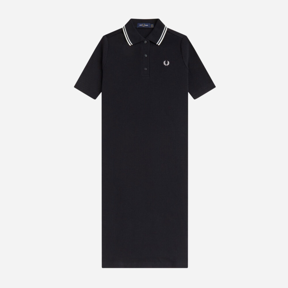 Fred Perry Women's Ribbed Polo Dress - Black Fred Perry Women's Ribbed Polo Dress - Black