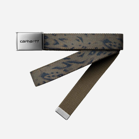 Carhartt WIP Clip Belt Chrome - Duck Feather Print/Cypress