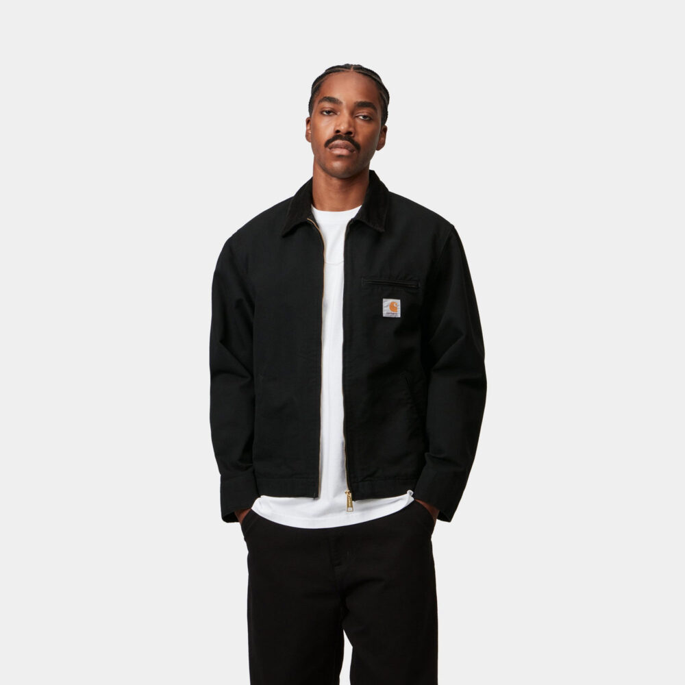Carhartt WIP Detroit Jacket - Black/Black Rinsed Carhartt WIP Detroit Jacket - Black/Black Rinsed