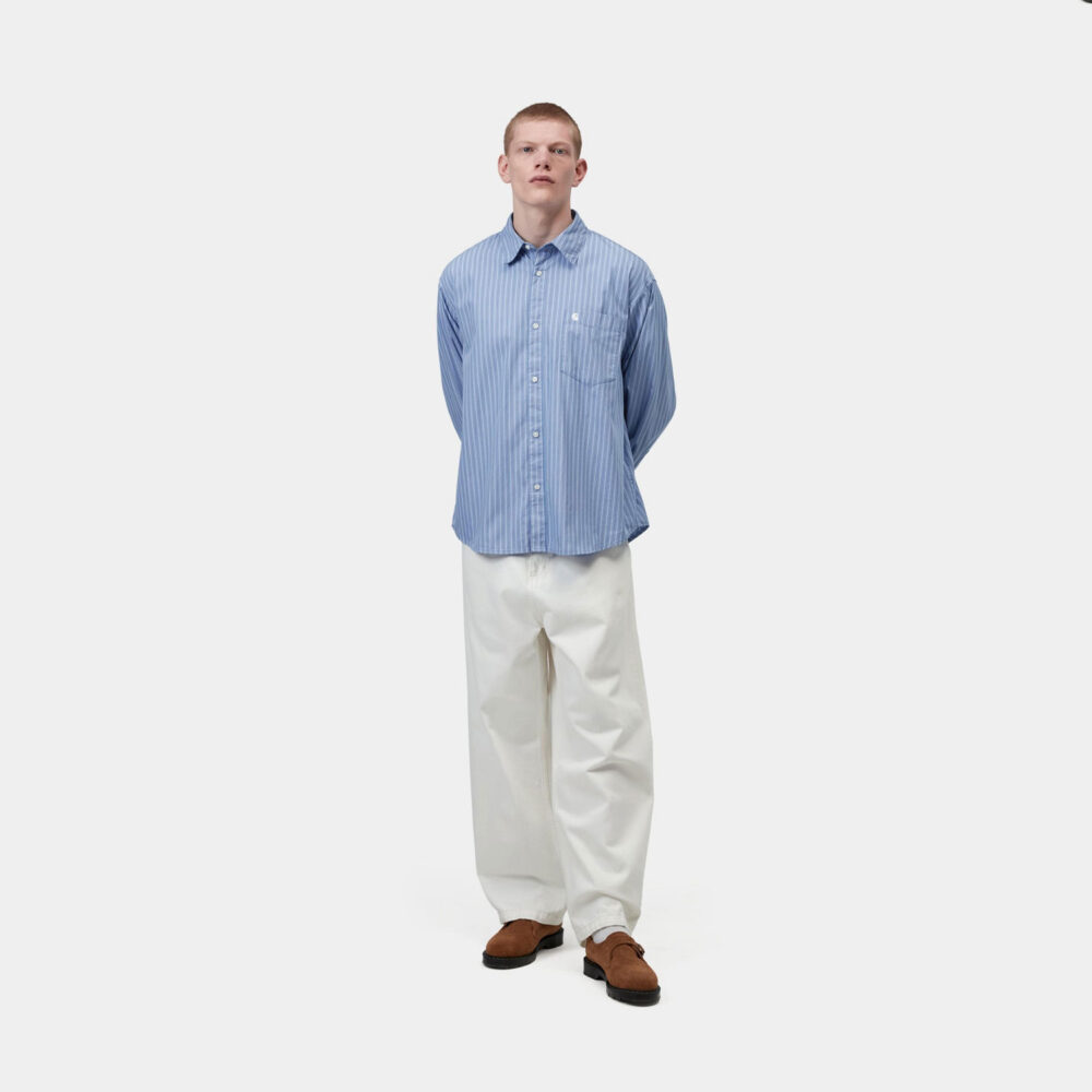 Carhartt WIP Keene Shirt - Keene Stripe/Curacao