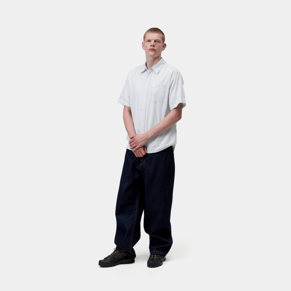 Carhartt WIP Keene Short Sleeve Shirt - Keene Stripe/White