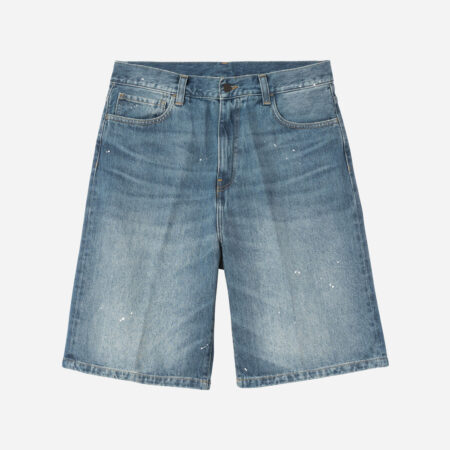 Carhartt WIP Landon Short - Blue Destroy Wash/Splatter