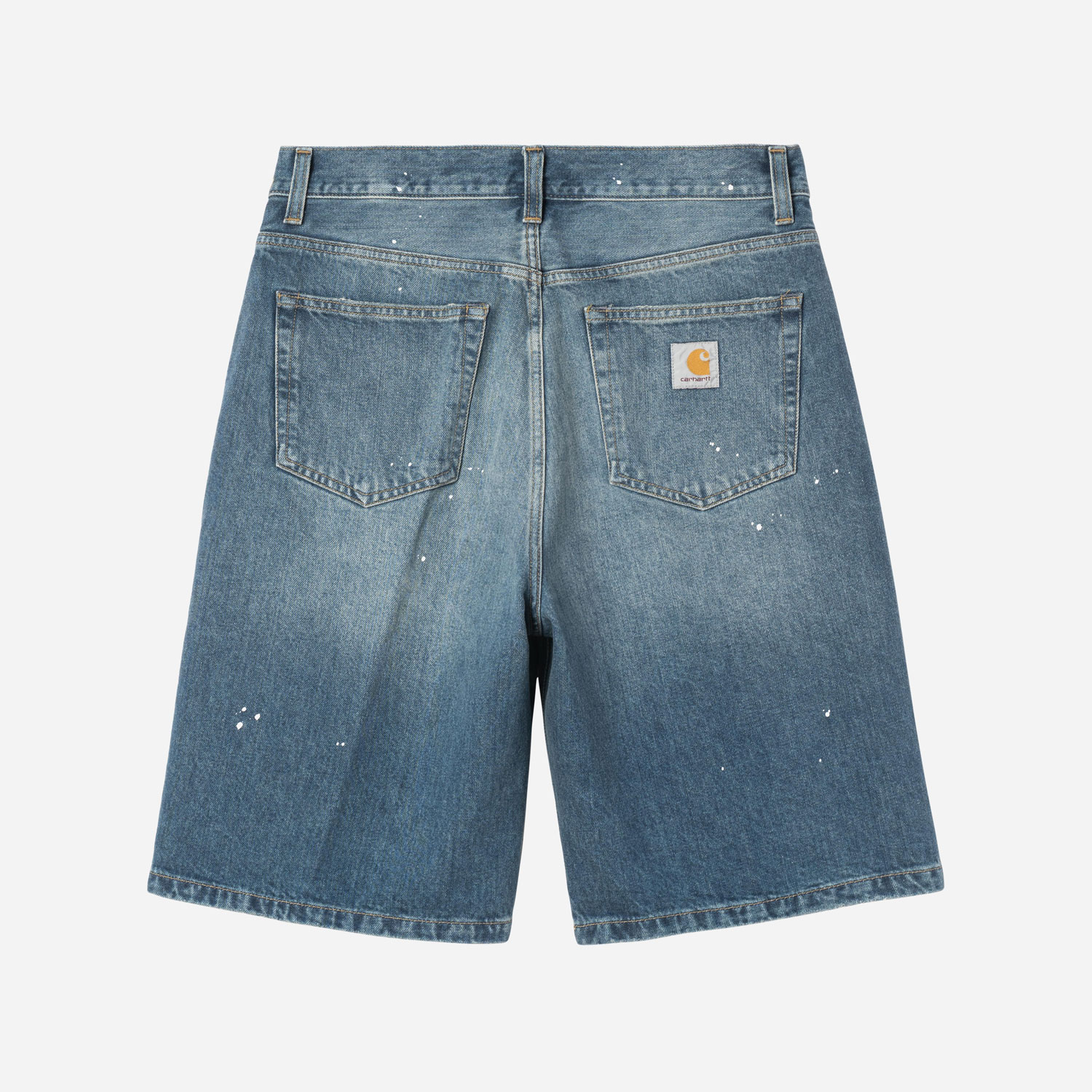 Carhartt WIP Landon Short - Blue Destroy Wash/Splatter