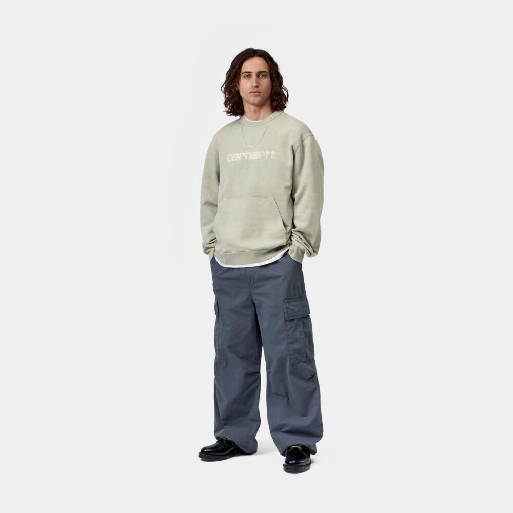 Carhartt WIP Painter Sweatshirt - Shady Green Destroy Wash/Splatter