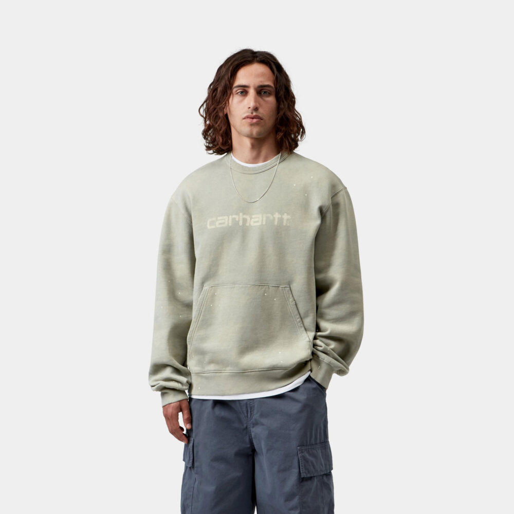 Carhartt WIP Painter Sweatshirt - Shady Green Destroy Wash/Splatter Carhartt WIP Painter Sweatshirt - Shady Green Destroy Wash/Splatter