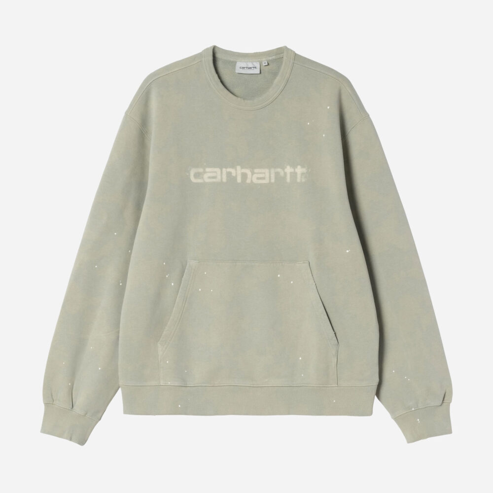 Carhartt WIP Painter Sweatshirt - Shady Green Destroy Wash/Splatter Carhartt WIP Painter Sweatshirt - Shady Green Destroy Wash/Splatter