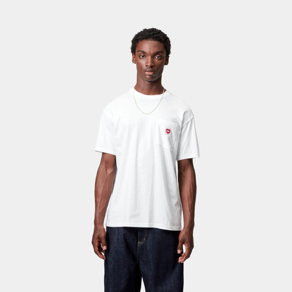 Carhartt WIP Pocket Heart Tee - White/Red Carhartt WIP Pocket Heart Tee - White/Red