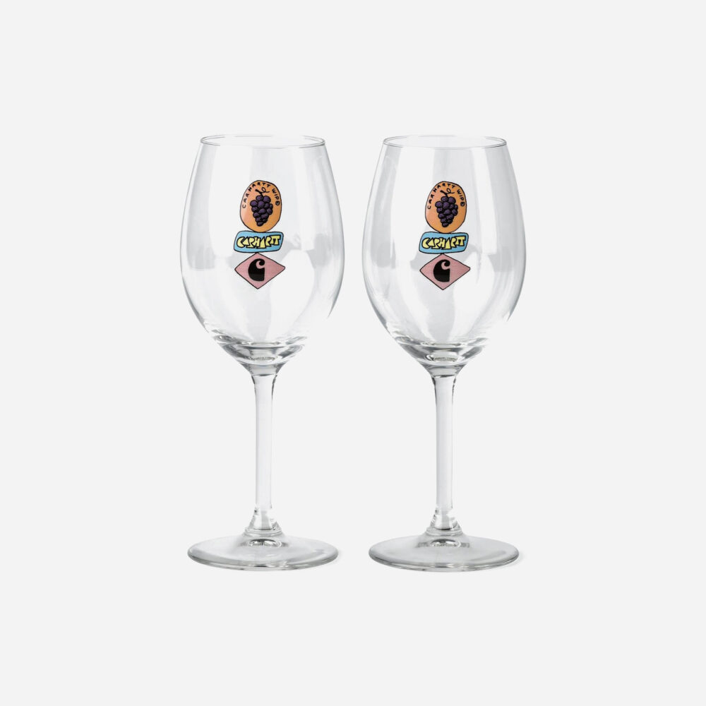Carhartt WIP Stacked Grapes Wine Glass Set - Clear