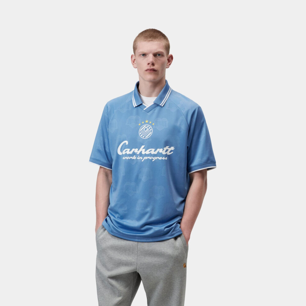 Carhartt WIP Terrace Football Tee - Heart Train Jacquard/Curacao