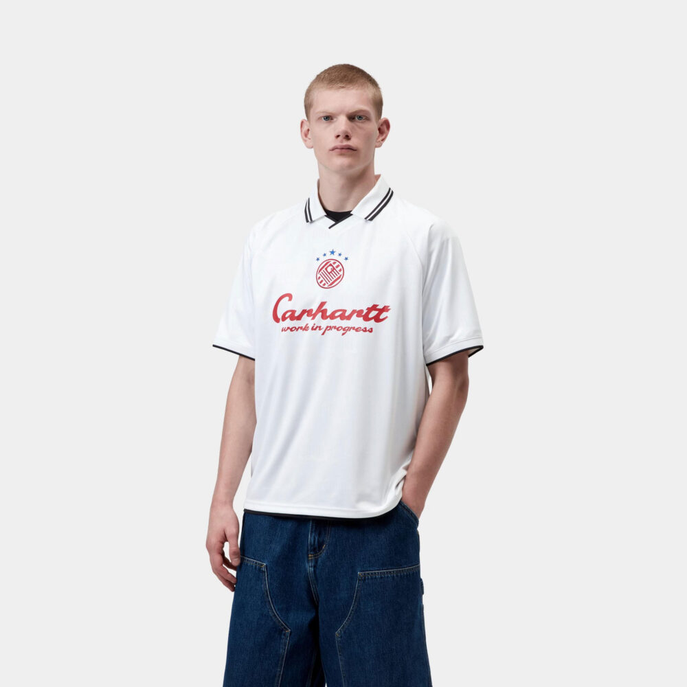 Carhartt WIP Terrace Football Tee - Heart Train Jacquard/White