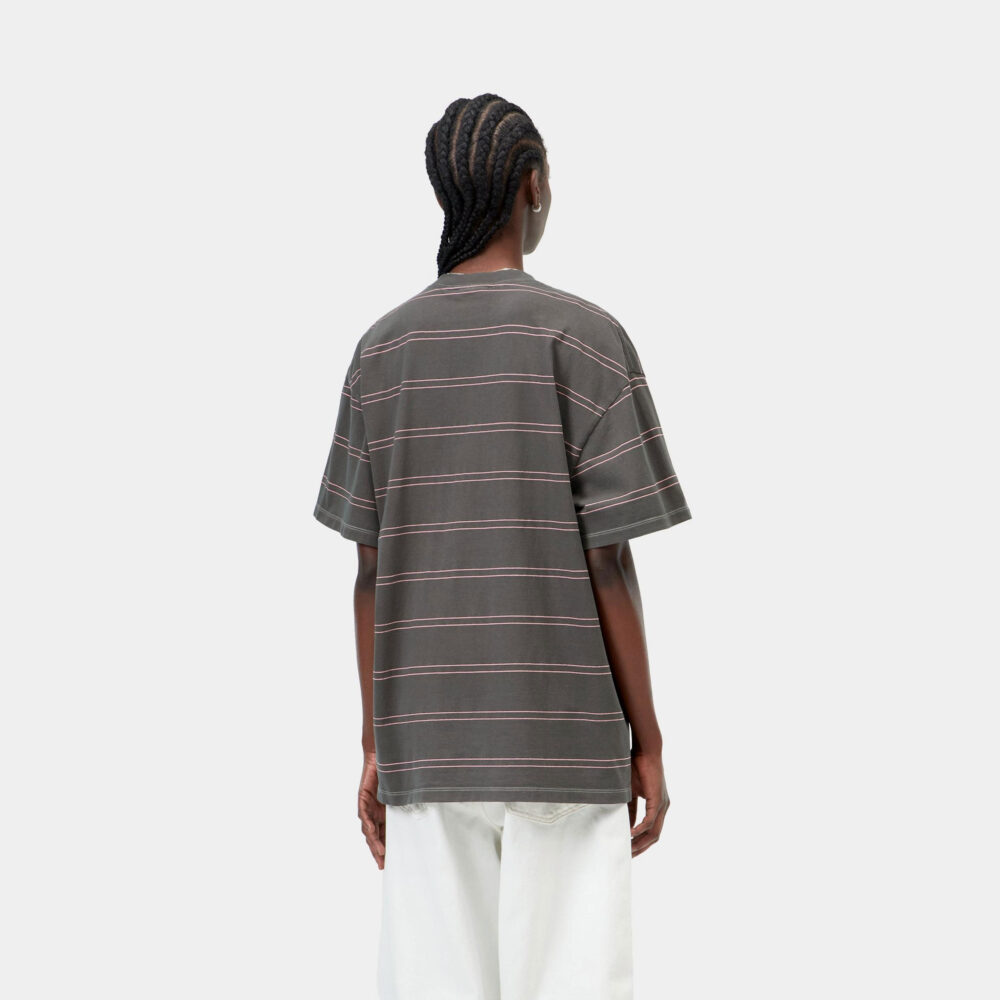 Carhartt WIP Women's Bert Pocket Tee - Bert Stripe/Graphite/Hortensia