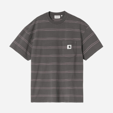 Carhartt WIP Women's Bert Pocket Tee - Bert Stripe/Graphite/Hortensia Carhartt WIP Women's Bert Pocket Tee - Bert Stripe/Graphite/Hortensia
