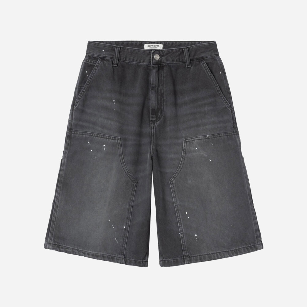 Carhartt WIP Women's Nixon Double Knee Short - Black Destroy Wash/Splatter