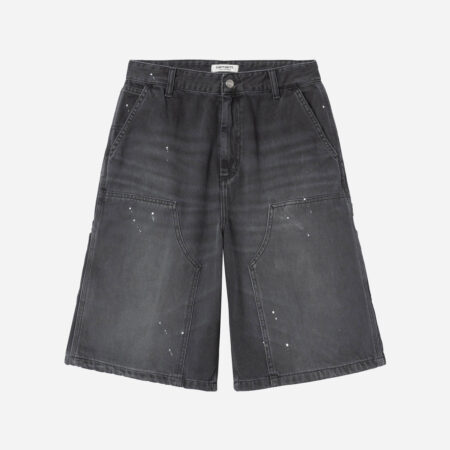 Carhartt WIP Women's Nixon Double Knee Short - Black Destroy Wash/Splatter Carhartt WIP Women's Nixon Double Knee Short - Black Destroy Wash/Splatter