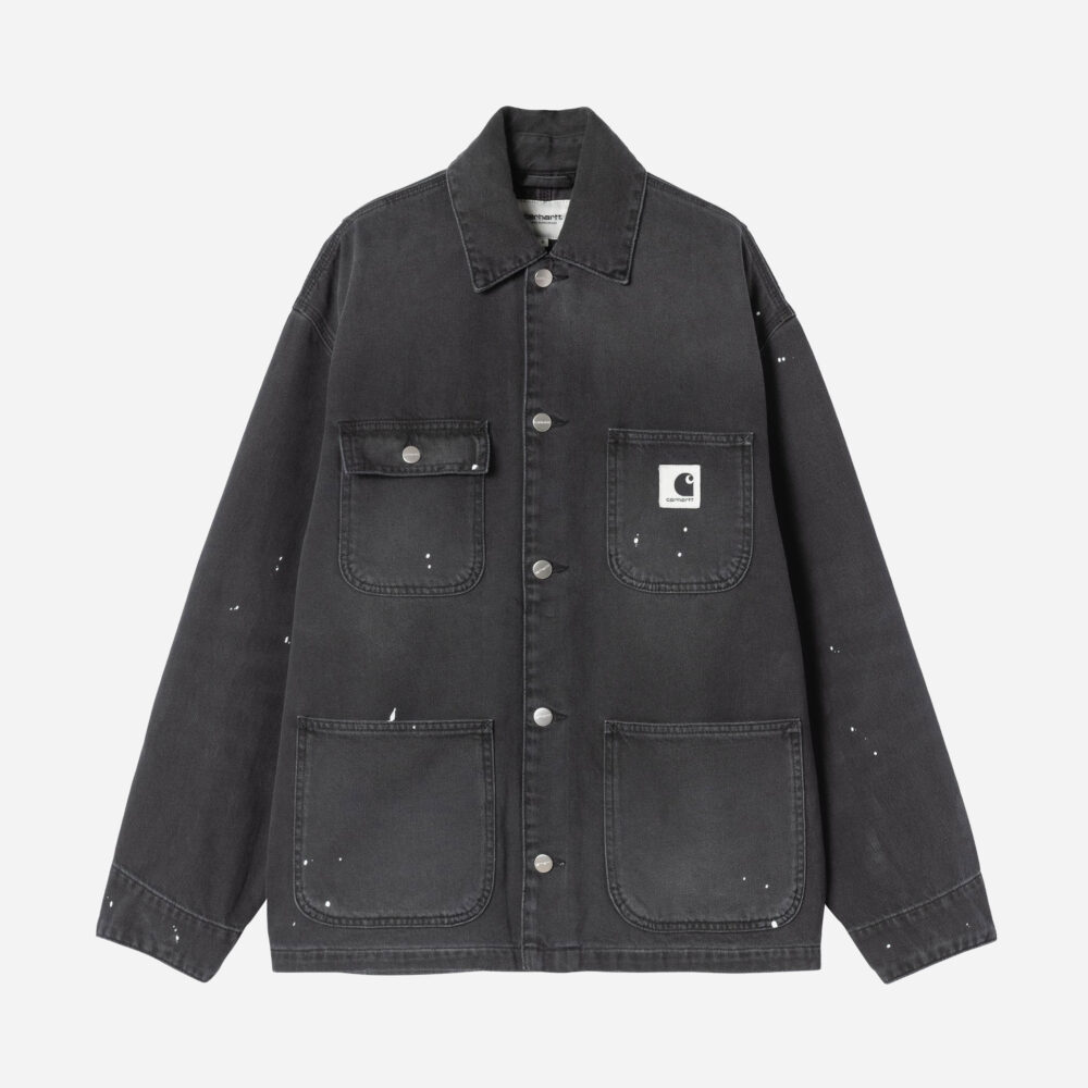 Carhartt WIP Women's OG Michigan Coat - Black Destroy Wash/Splatter Carhartt WIP Women's OG Michigan Coat - Black Destroy Wash/Splatter