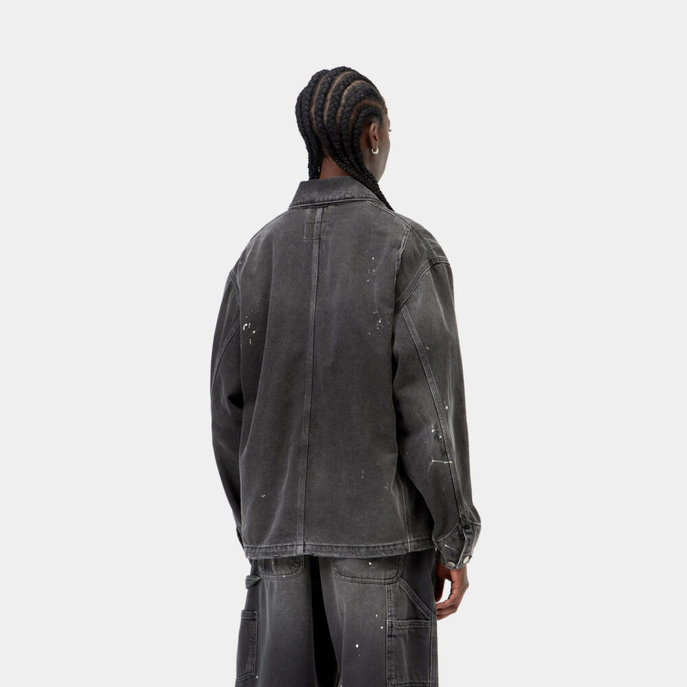 Carhartt WIP Women's OG Michigan Coat - Black Destroy Wash/Splatter Carhartt WIP Women's OG Michigan Coat - Black Destroy Wash/Splatter