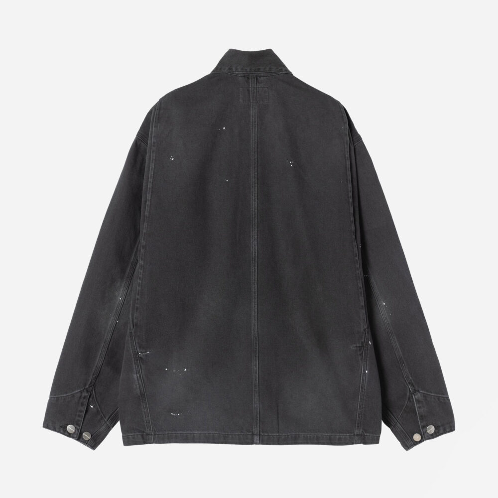 Carhartt WIP Women's OG Michigan Coat - Black Destroy Wash/Splatter Carhartt WIP Women's OG Michigan Coat - Black Destroy Wash/Splatter