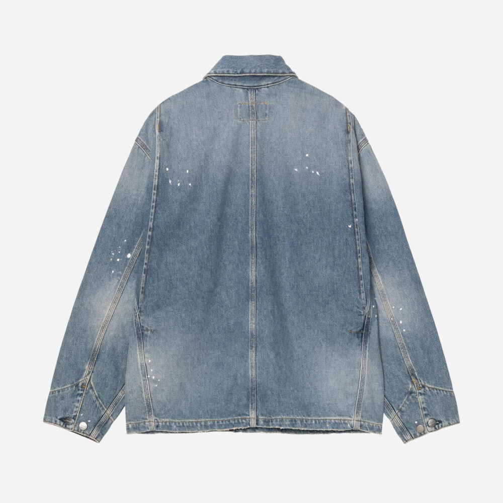 Carhartt WIP Women's OG Michigan Coat - Blue Destroy Wash/Splatter