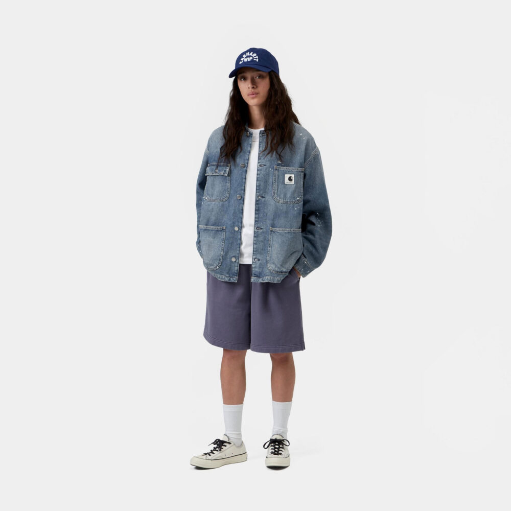 Carhartt WIP Women's OG Michigan Coat - Blue Destroy Wash/Splatter
