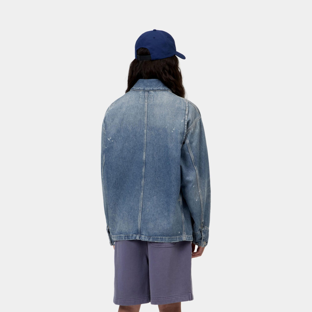 Carhartt WIP Women's OG Michigan Coat - Blue Destroy Wash/Splatter
