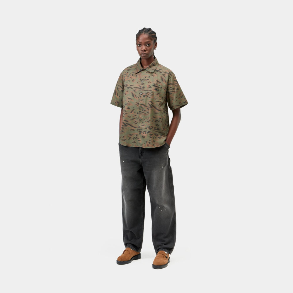 Carhartt WIP Women's OG Single Knee Pant - Black Destroy Wash/Splatter
